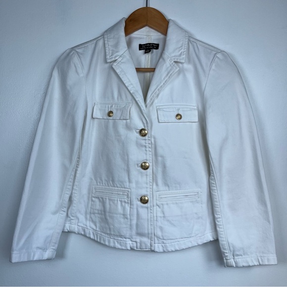 New J.Crew Size 00 Denim blazer-jacket Women’s in white - Picture 5 of 14